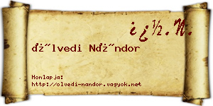 Ölvedi Nándor névjegykártya